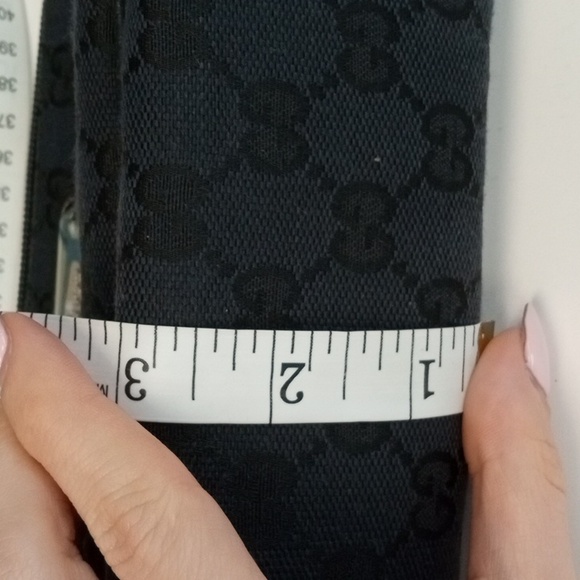 Auth GUCCI GG Canvas Pouch Purse Hand Bag Black Canvas - Picture 15 of 16